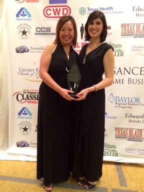 Mandy and Winjie with Chamber Award.JPG