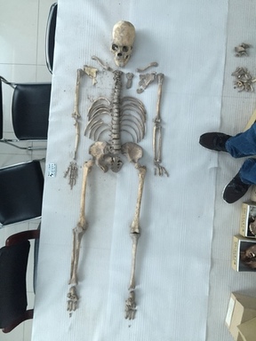 Wang laying out M45 skeleton June 2018 (my feet).J